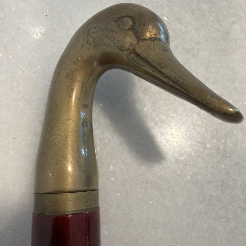 Vintage Horn Shoe Handmade Solid with Wooden and Brass Duck Head Handle Designer